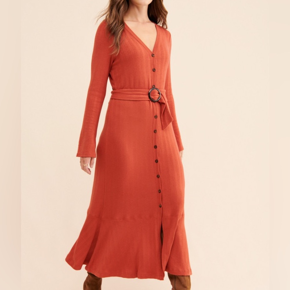 Anthropologie Elsa Ribbed Maxi Dress
